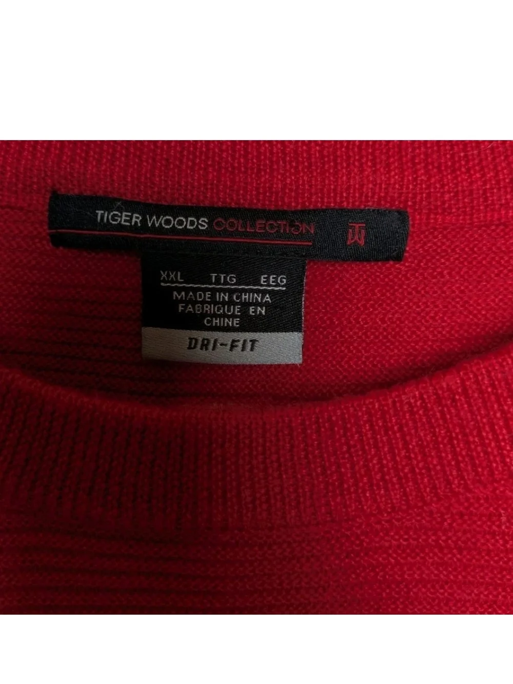 Tiger Woods Classic Men's Red Crewneck Merino Wool Sweater